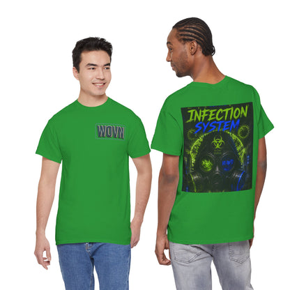 Infection System Graphic Tee — Gas Mask Biohazard Streetwear