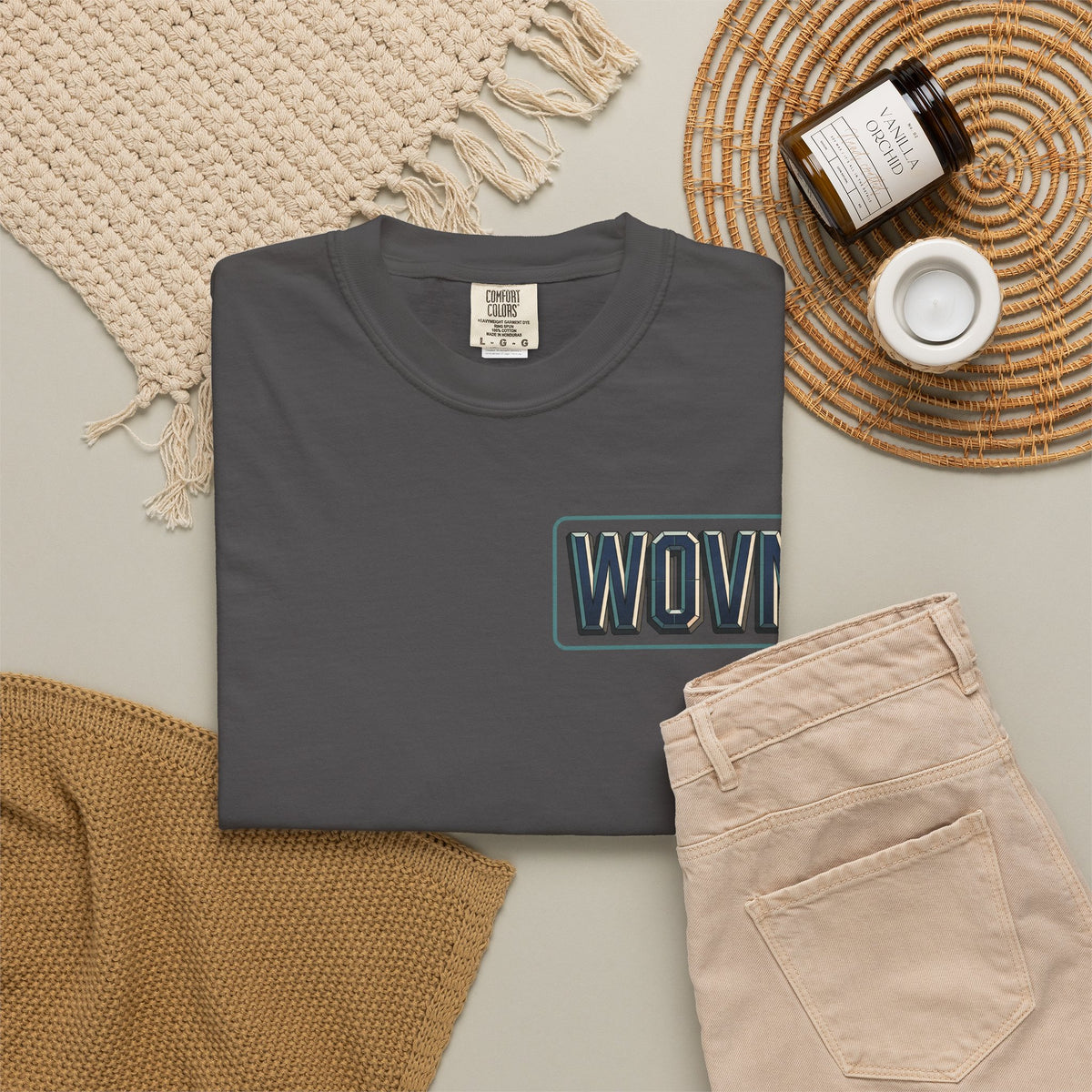 T-Shirt — 'WOVN' Tengu Cyberpunk Graphic Tee (Garment-Dyed)