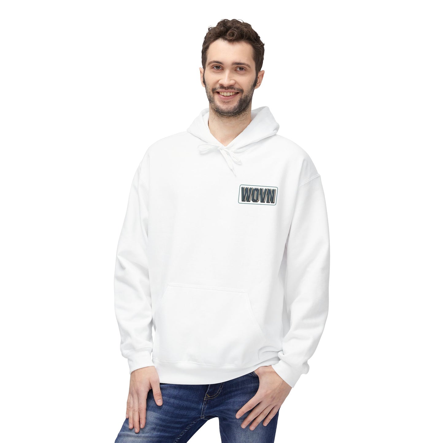 WOVN Cyber-Gothic Face Hoodie — Dark Futuristic Art Pullover