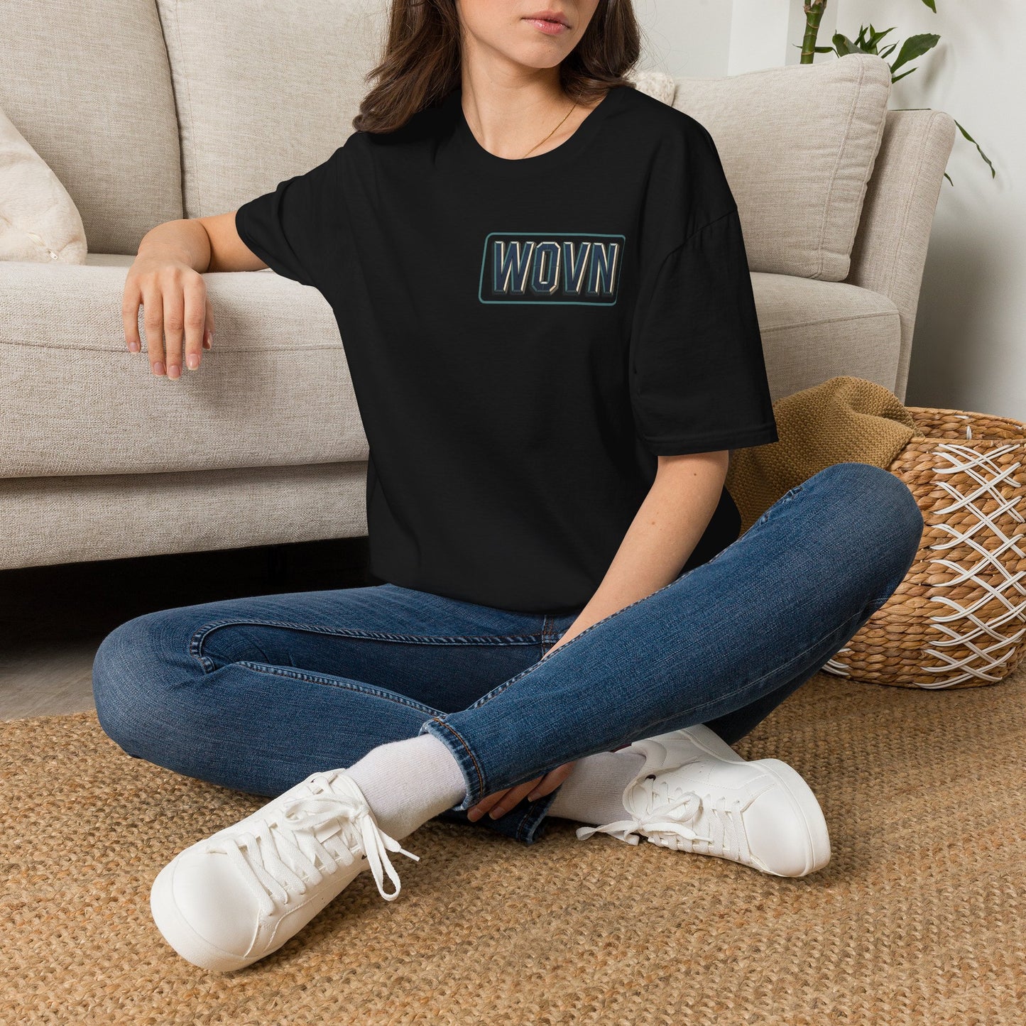 WOVN Retro Patch T-Shirt — Bold Vintage Logo Tee