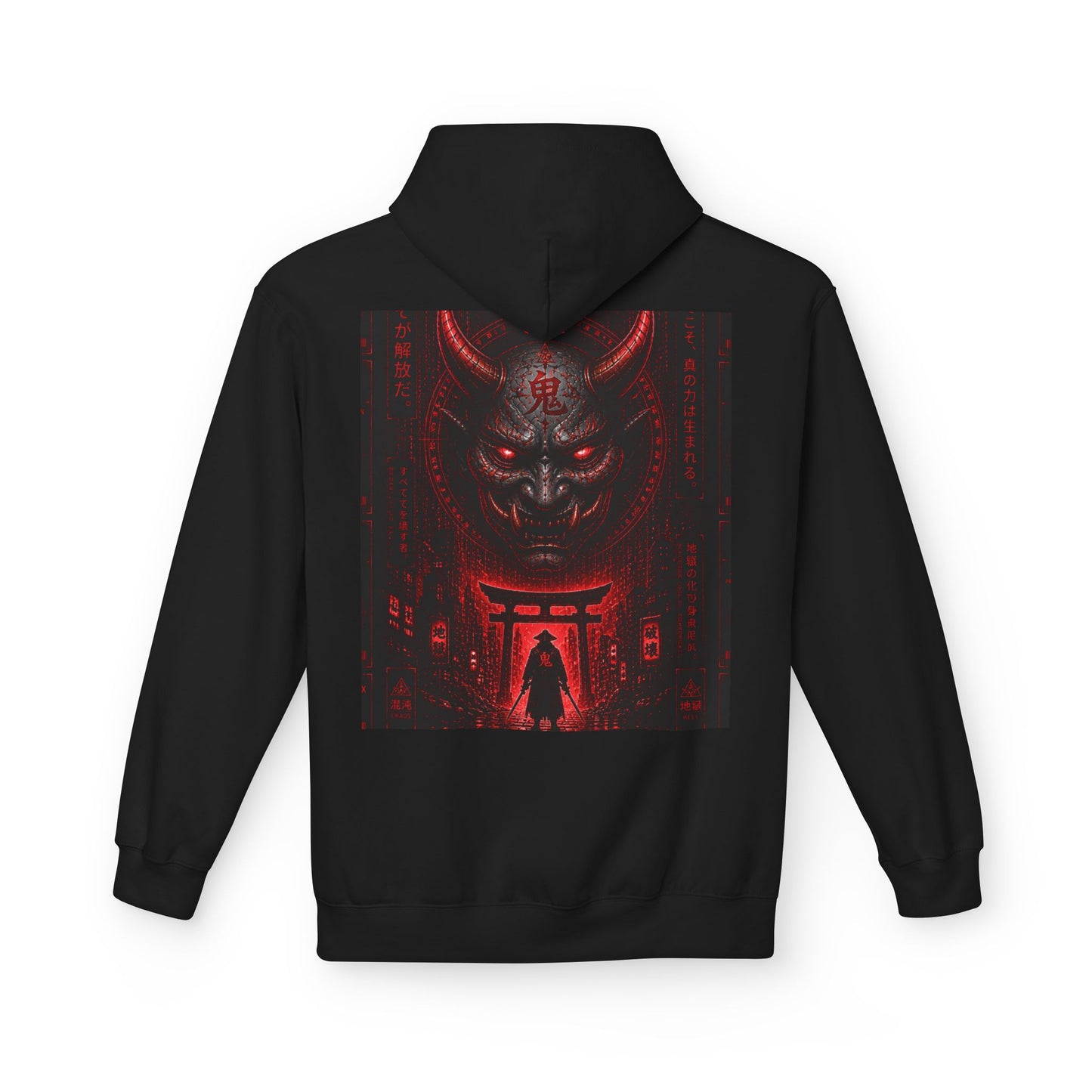Hoodie — Red Oni Shrine Graphic Hoodie (WOVN Chest Logo)
