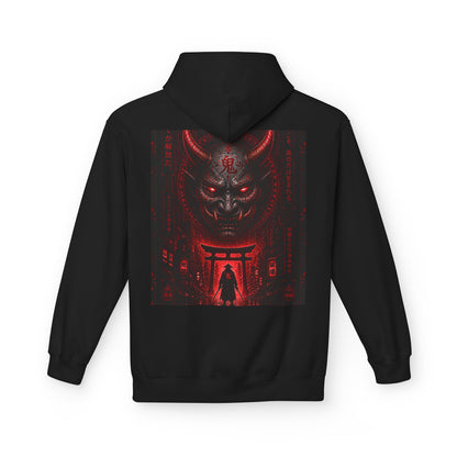 Hoodie — Red Oni Shrine Graphic Hoodie (WOVN Chest Logo)