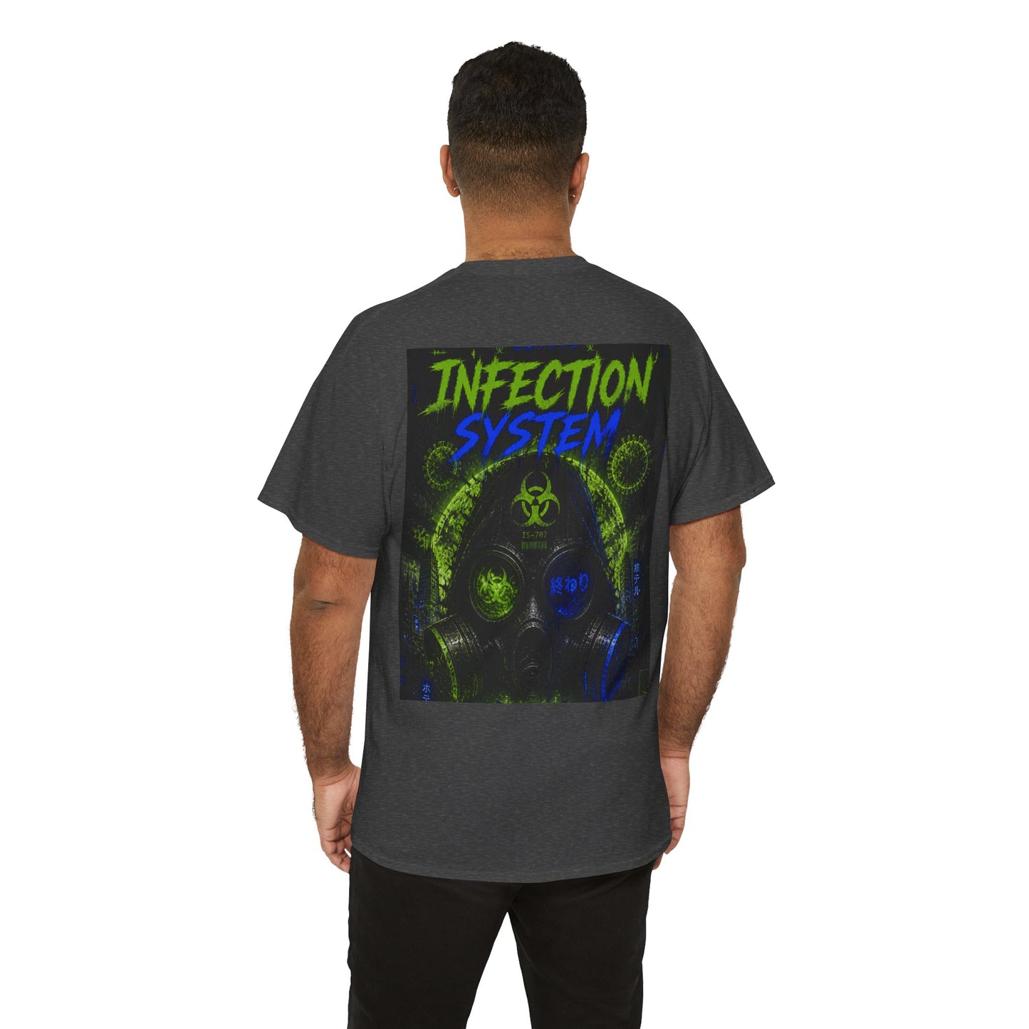 Infection System Graphic Tee — Gas Mask Biohazard Streetwear