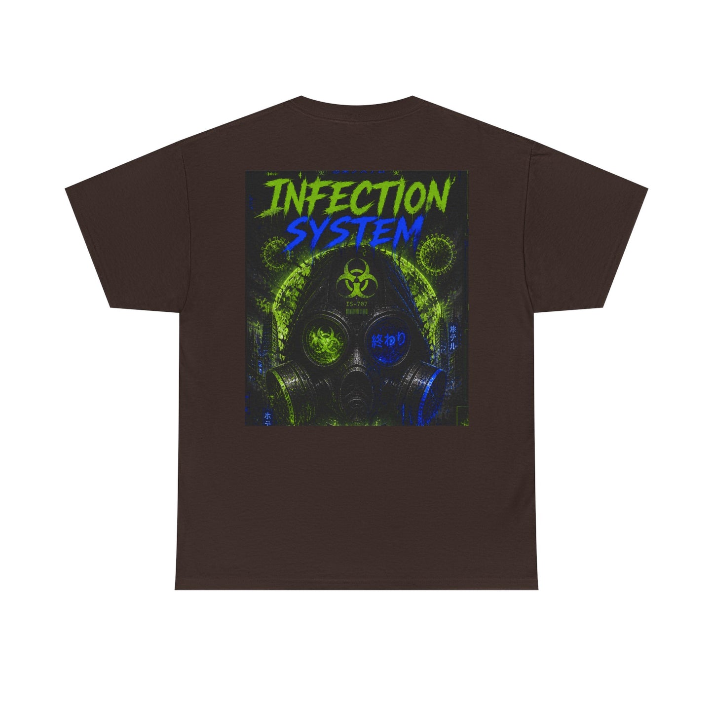 Infection System Graphic Tee — Gas Mask Biohazard Streetwear