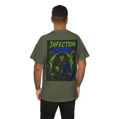Infection System Graphic Tee — Gas Mask Biohazard Streetwear