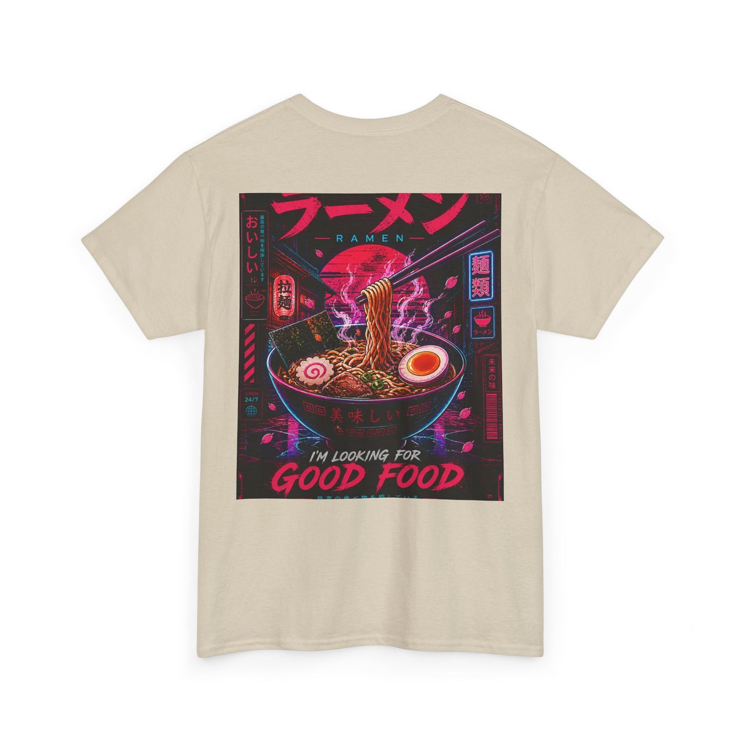 Ramen Night Graphic Tee — "I'm Looking for Good Food" Japanese Streetwear T-Shirt