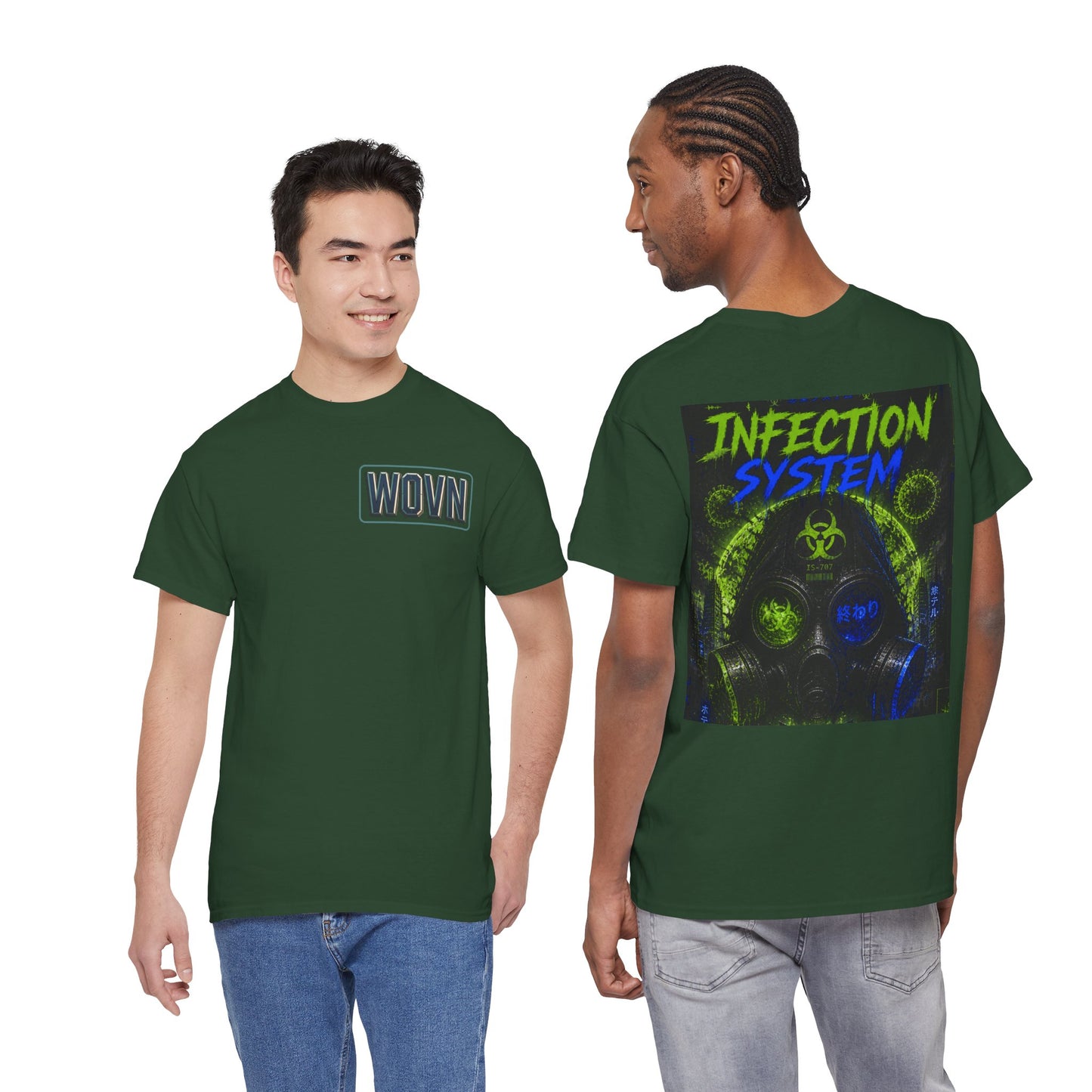 Infection System Graphic Tee — Gas Mask Biohazard Streetwear