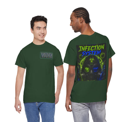 Infection System Graphic Tee — Gas Mask Biohazard Streetwear