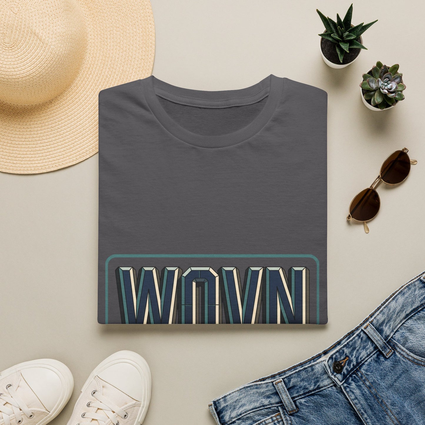 WOVN Retro Block Logo T‑Shirt — Vintage Athletic Graphic Tee