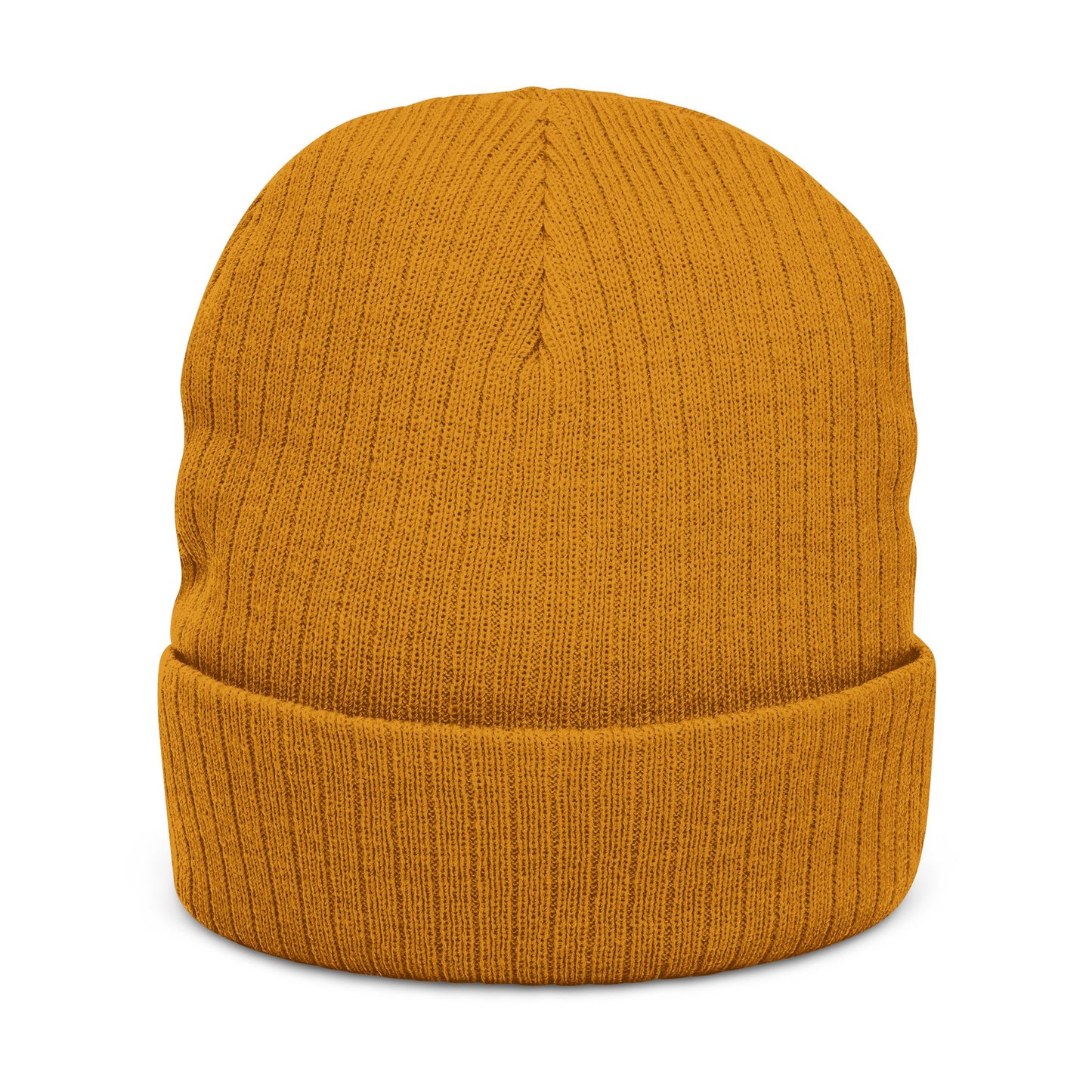 WOVN Embroidered Ribbed Knit Beanie – Cozy Black Cuffed Winter Hat