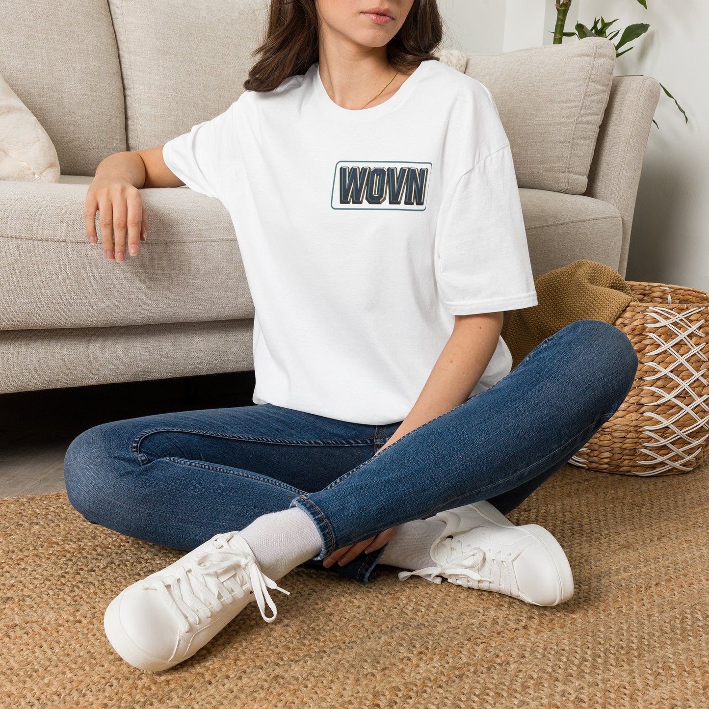 WOVN Retro Patch T-Shirt — Bold Vintage Logo Tee