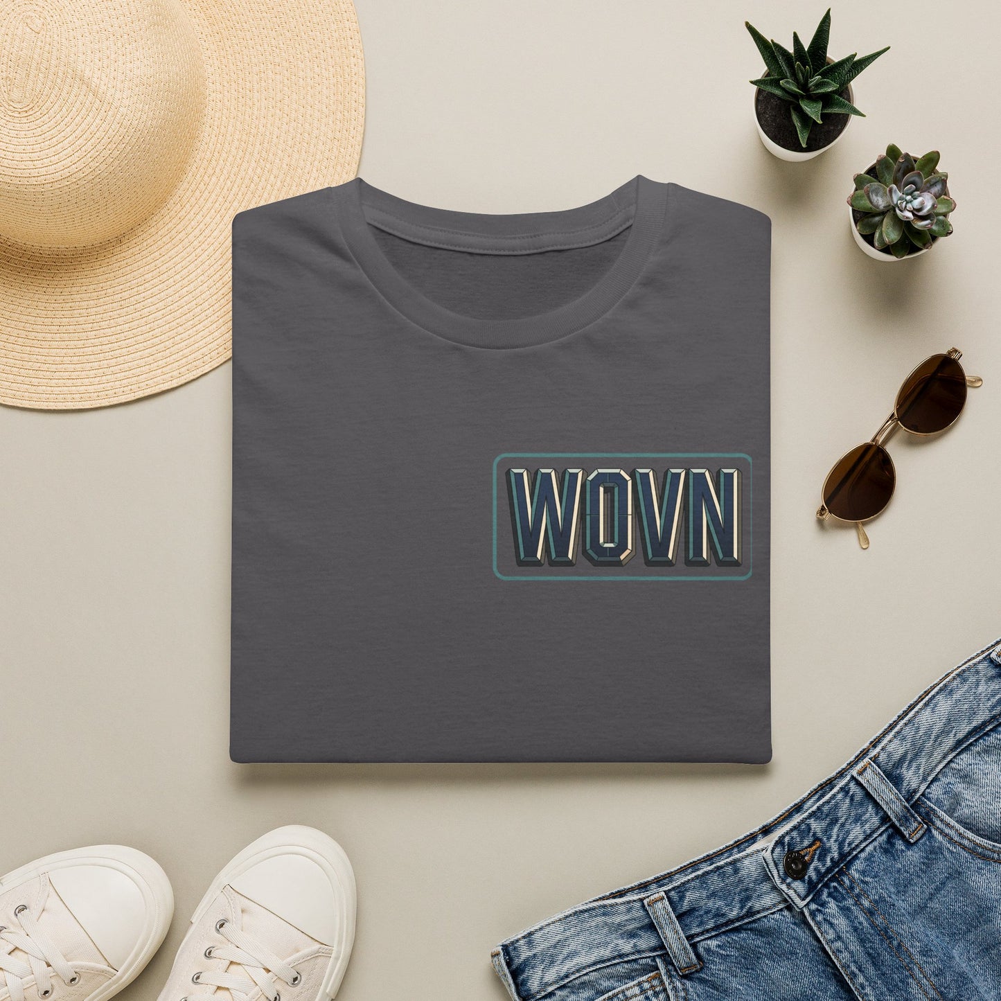 WOVN Retro Patch T-Shirt — Bold Vintage Logo Tee