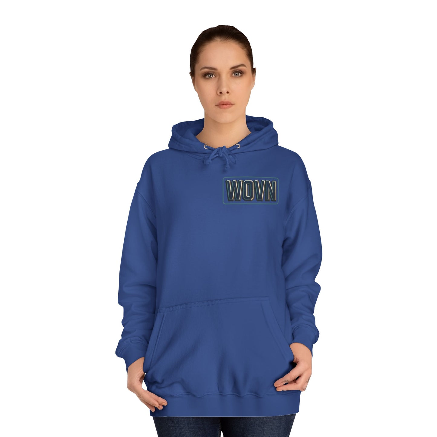 College Hoodie — "Where Is Your Peace?" Neon Skull Graphic