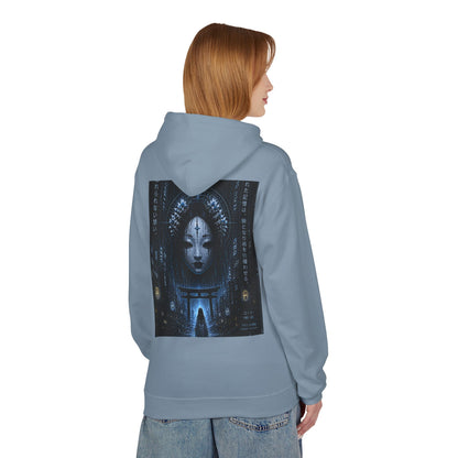 WOVN Cyber-Gothic Face Hoodie — Dark Futuristic Art Pullover