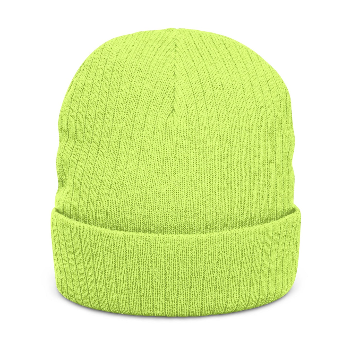 WOVN Embroidered Ribbed Knit Beanie – Cozy Black Cuffed Winter Hat