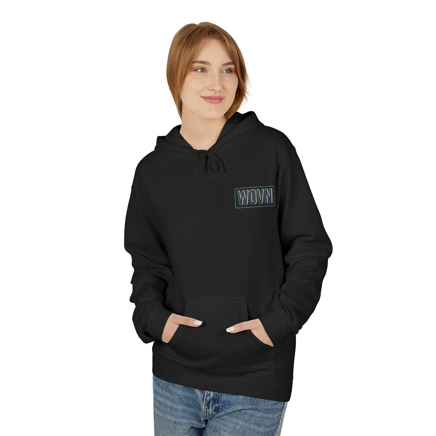 WOVN Cyber-Gothic Face Hoodie — Dark Futuristic Art Pullover