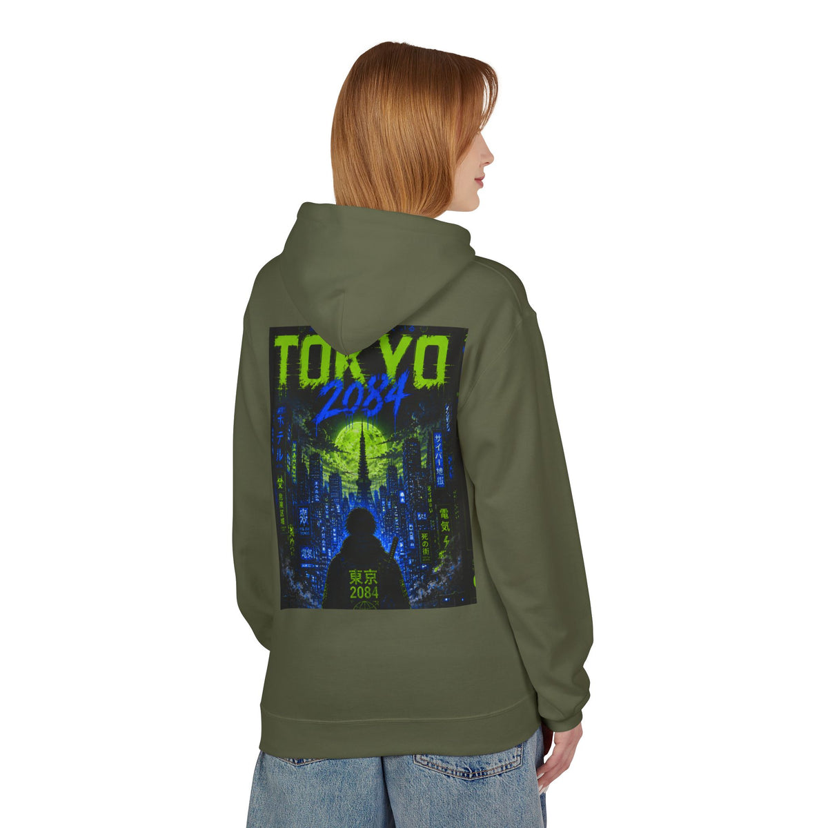 Tokyo 2084 Cyber City Hoodie — Neon Retro Futuristic Graphic