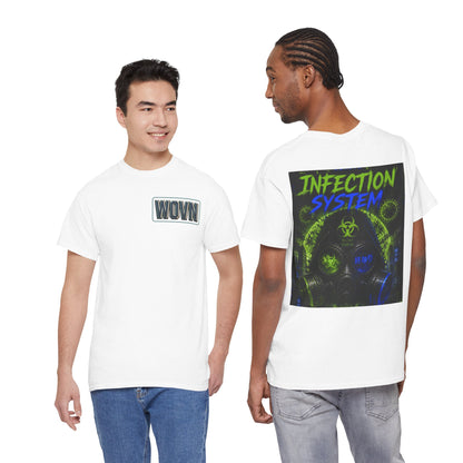 Infection System Graphic Tee — Gas Mask Biohazard Streetwear
