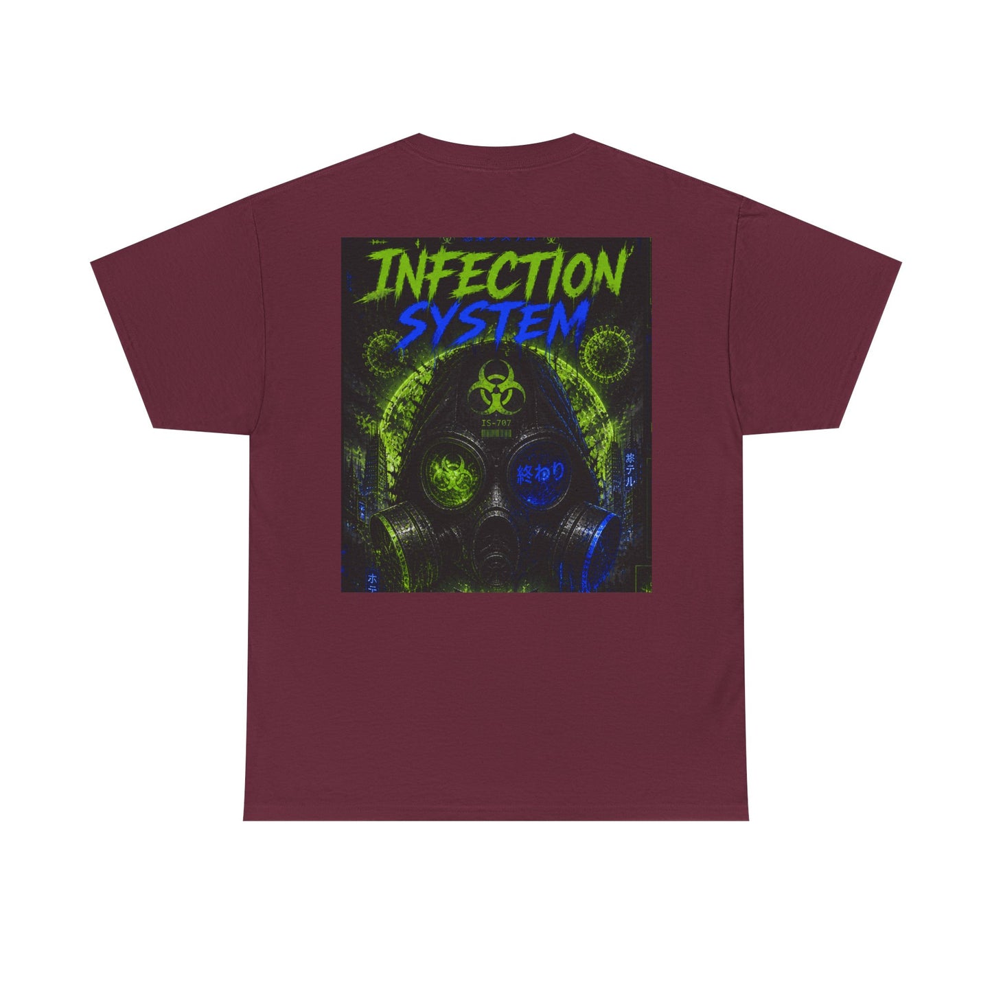 Infection System Graphic Tee — Gas Mask Biohazard Streetwear