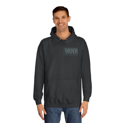 College Hoodie — "Where Is Your Peace?" Neon Skull Graphic