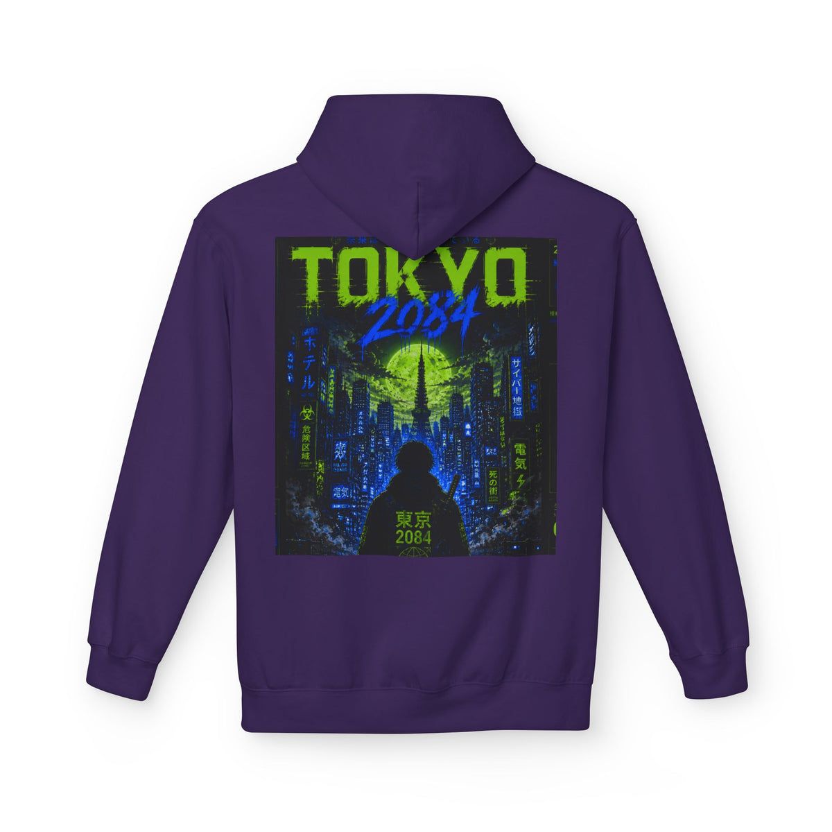 Tokyo 2084 Cyber City Hoodie — Neon Retro Futuristic Graphic