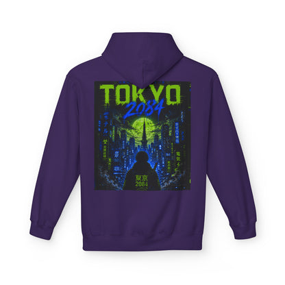 Tokyo 2084 Cyber City Hoodie — Neon Retro Futuristic Graphic
