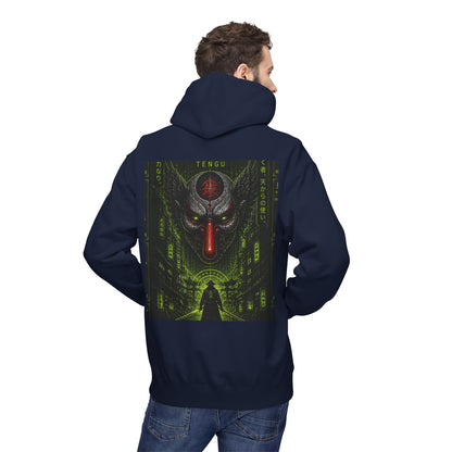 Cyber Demon Hoodie — WOVN Logo Tech Noir Graphic Pullover