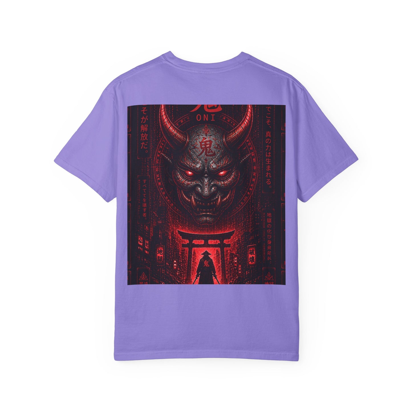 Demon Gate Graphic T-Shirt — Red Oni Samurai Back Print