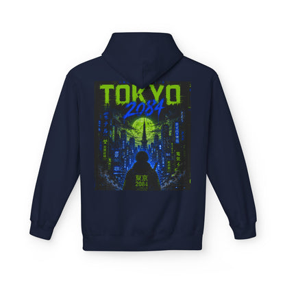 Tokyo 2084 Cyber City Hoodie — Neon Retro Futuristic Graphic