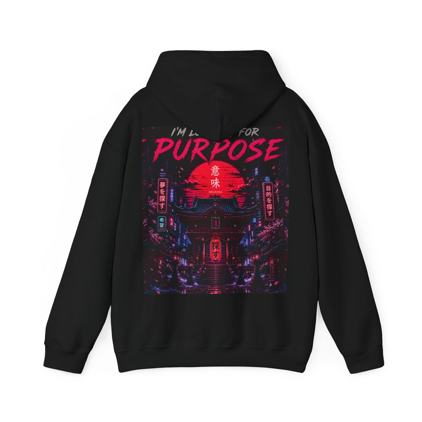 Purpose Neon City Hoodie — “I’m Here For Purpose” Streetwear Pullover