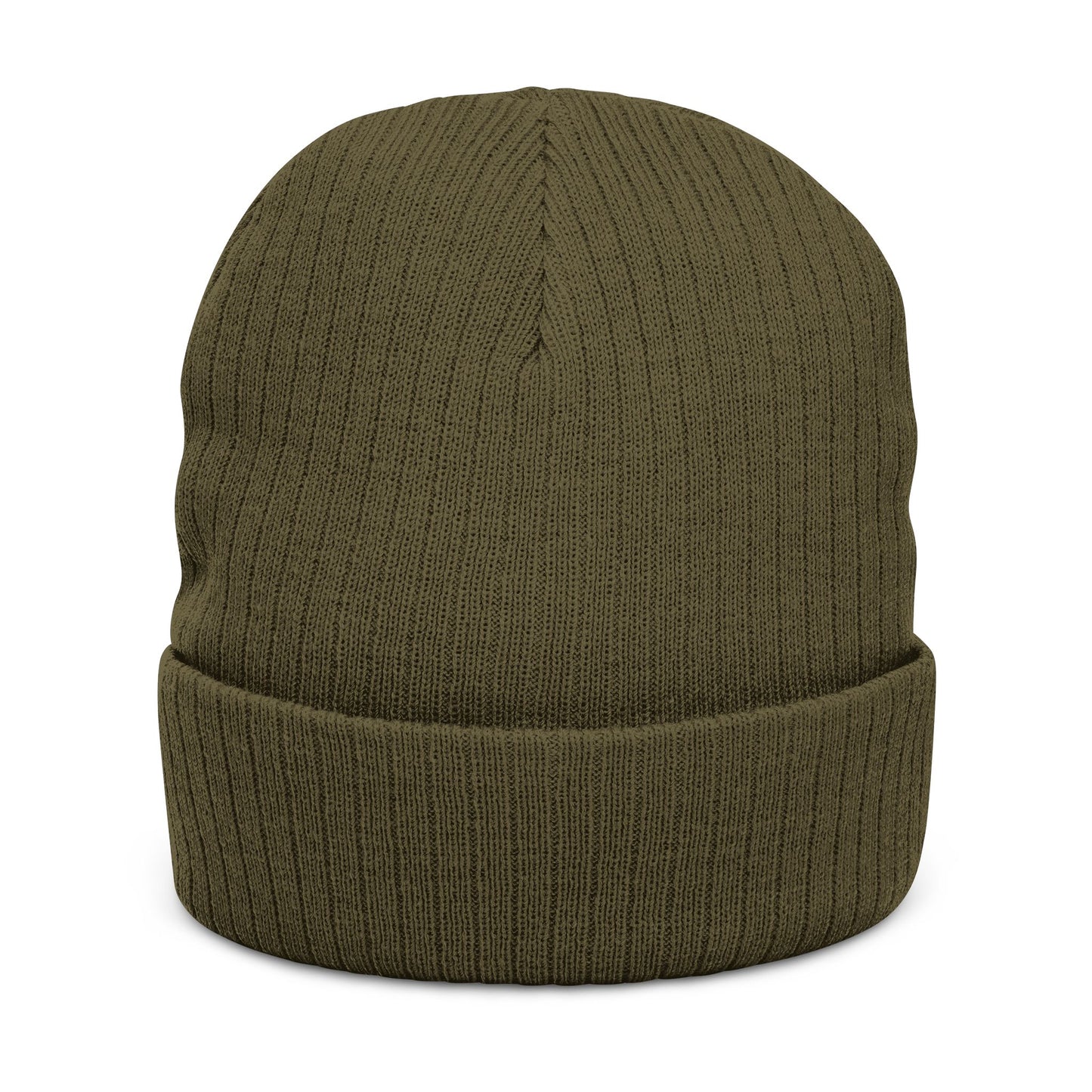 WOVN Embroidered Ribbed Knit Beanie – Cozy Black Cuffed Winter Hat