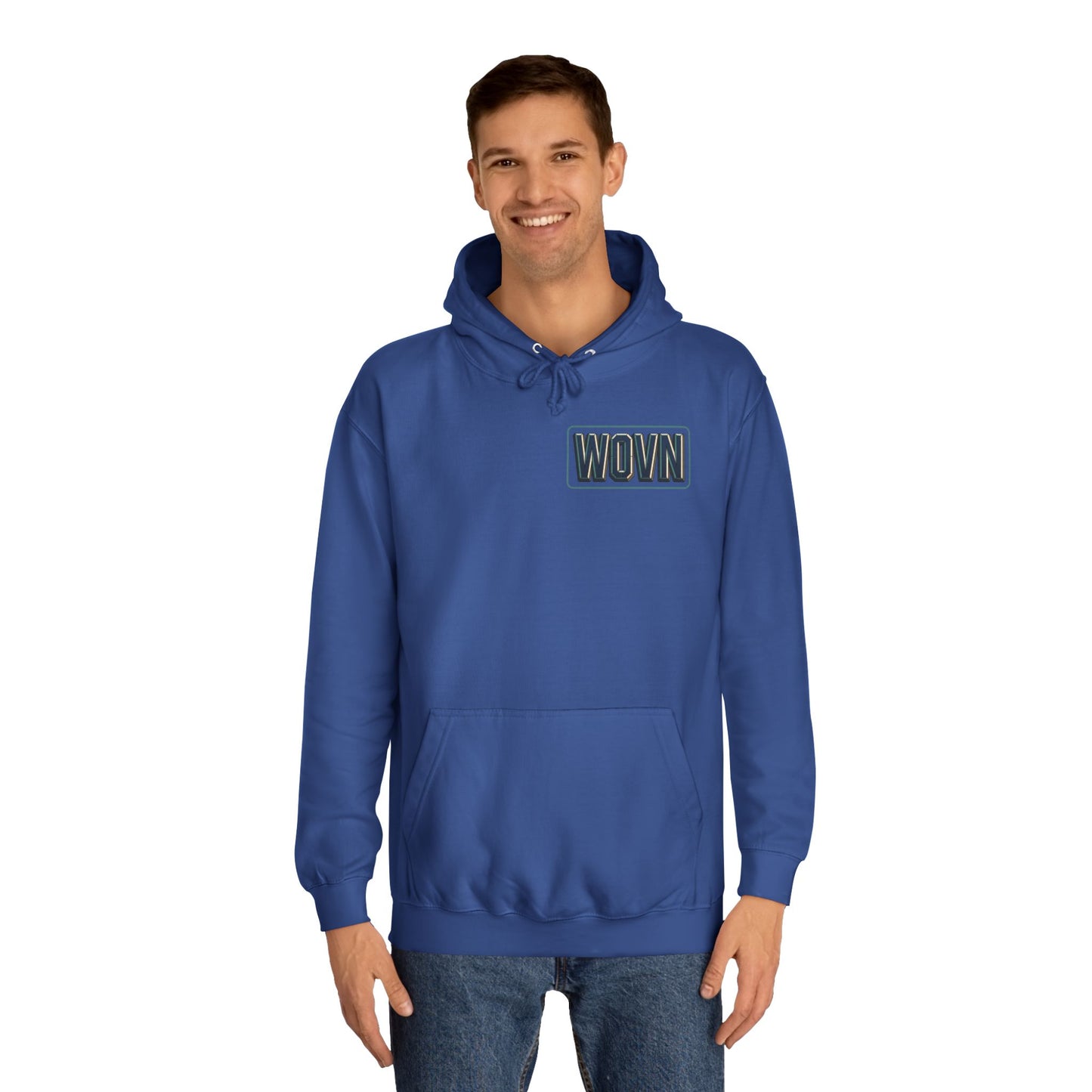 College Hoodie — "Where Is Your Peace?" Neon Skull Graphic