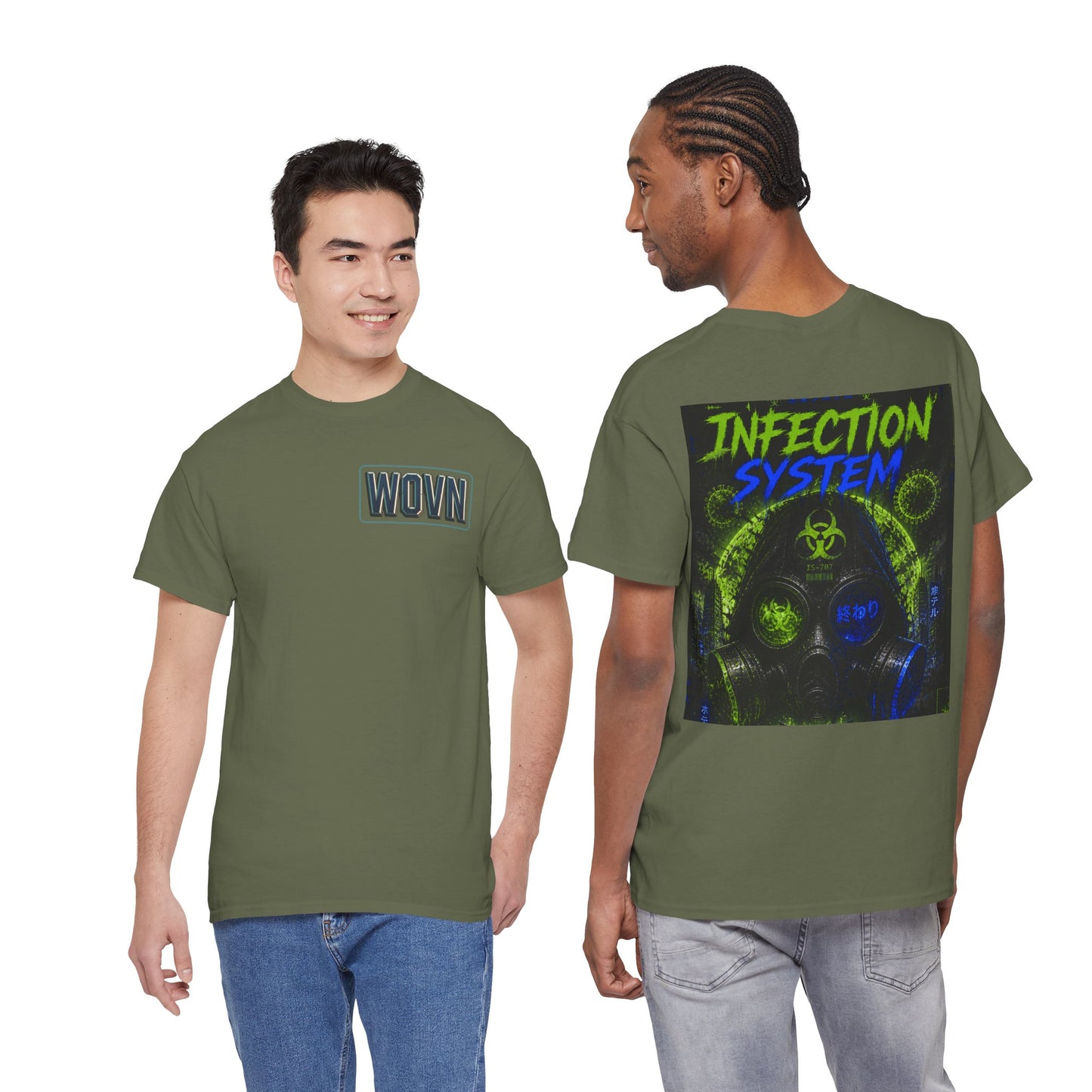 Infection System Graphic Tee — Gas Mask Biohazard Streetwear