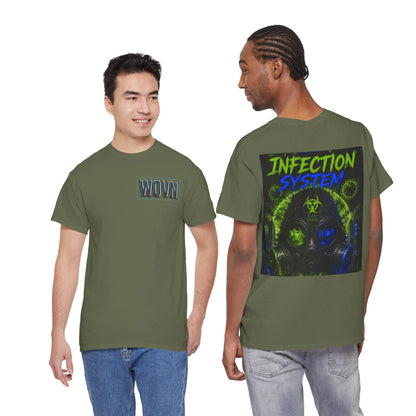 Infection System Graphic Tee — Gas Mask Biohazard Streetwear