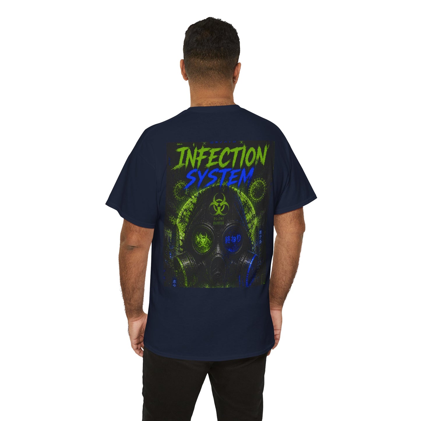 Infection System Graphic Tee — Gas Mask Biohazard Streetwear