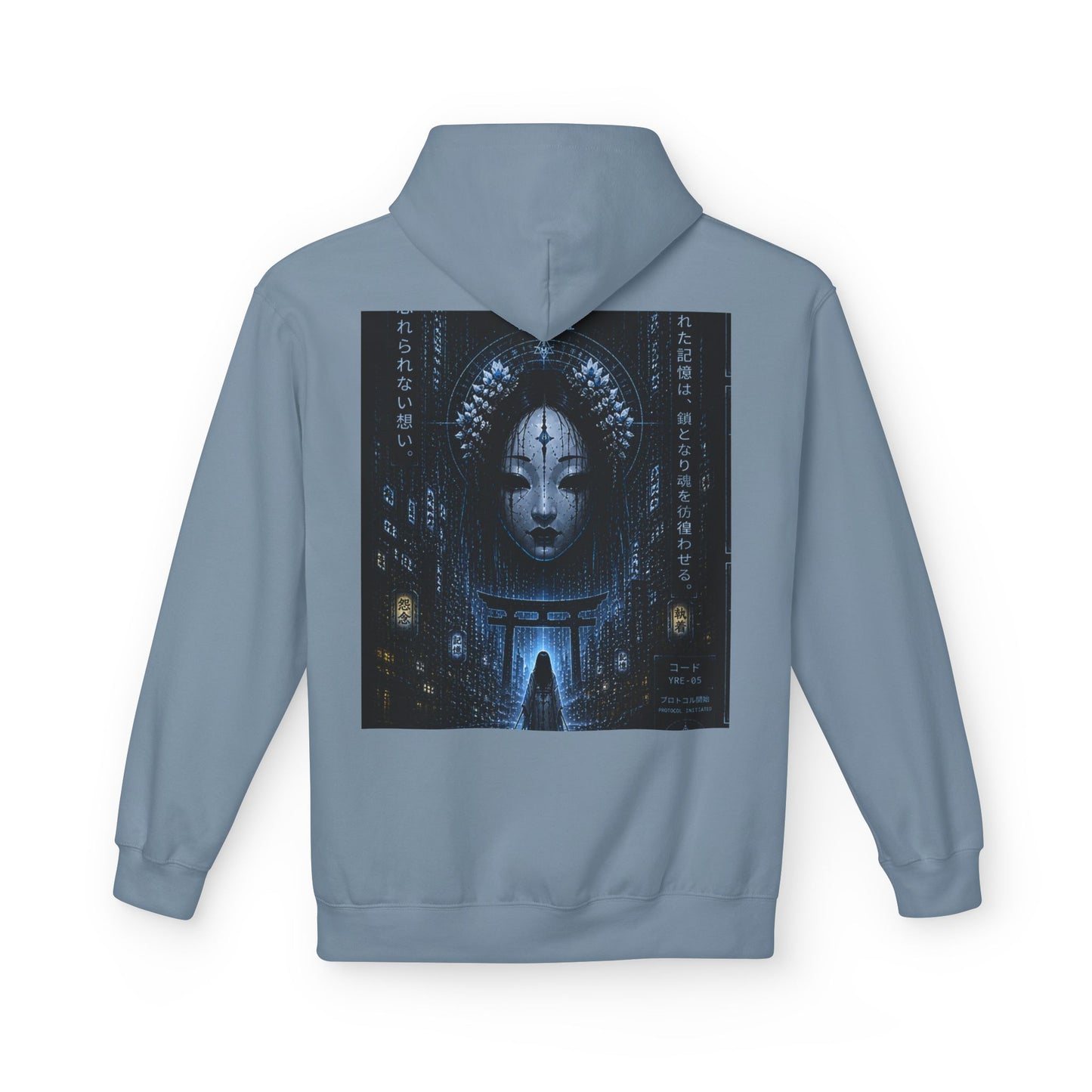 WOVN Cyber-Gothic Face Hoodie — Dark Futuristic Art Pullover