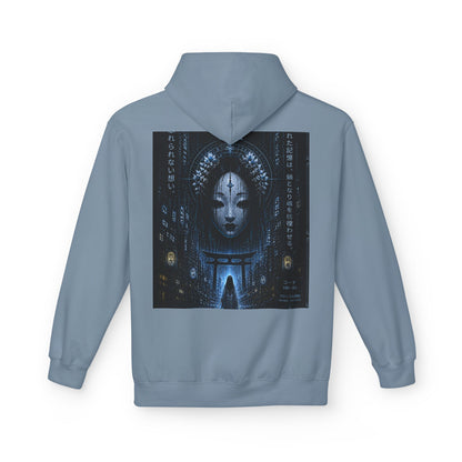 WOVN Cyber-Gothic Face Hoodie — Dark Futuristic Art Pullover