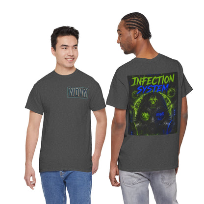 Infection System Graphic Tee — Gas Mask Biohazard Streetwear