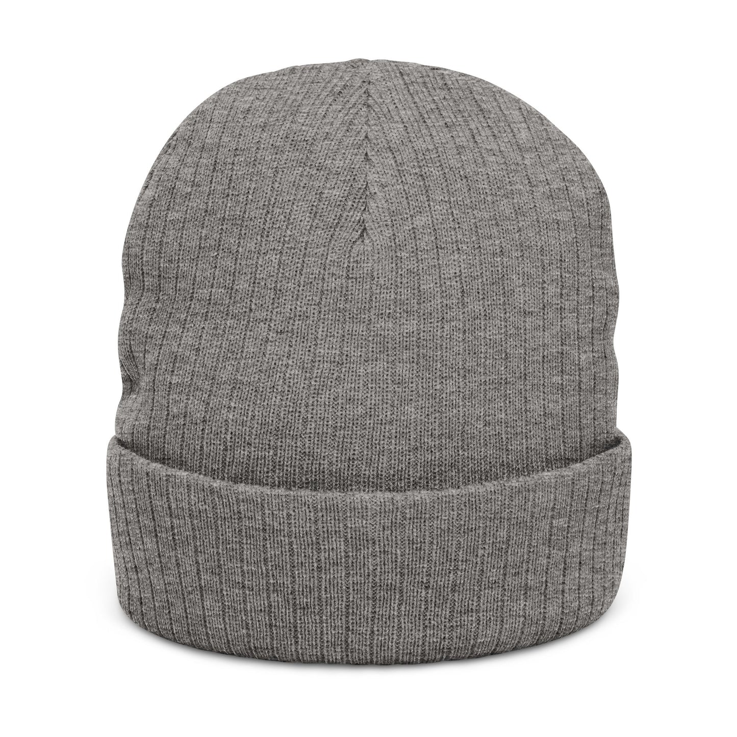 WOVN Embroidered Ribbed Knit Beanie – Cozy Black Cuffed Winter Hat