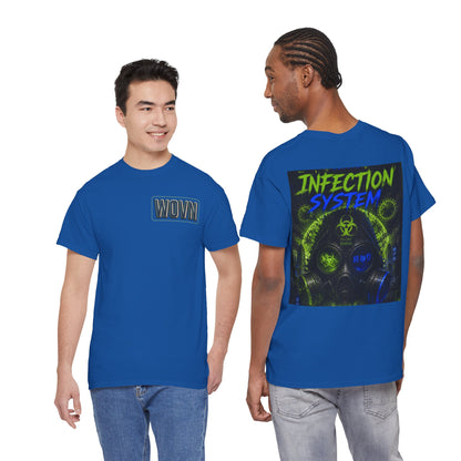 Infection System Graphic Tee — Gas Mask Biohazard Streetwear