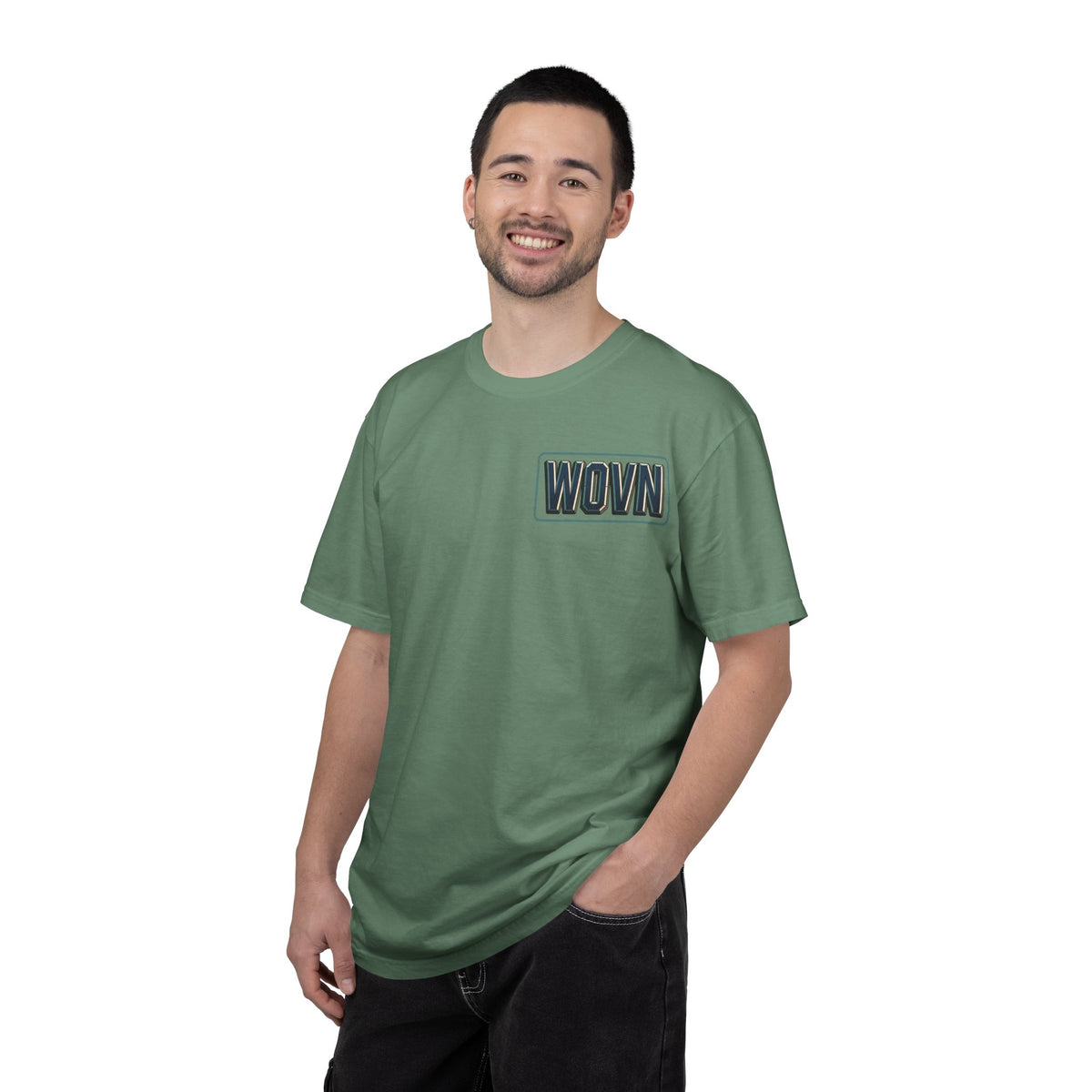 T-Shirt — 'WOVN' Tengu Cyberpunk Graphic Tee (Garment-Dyed)