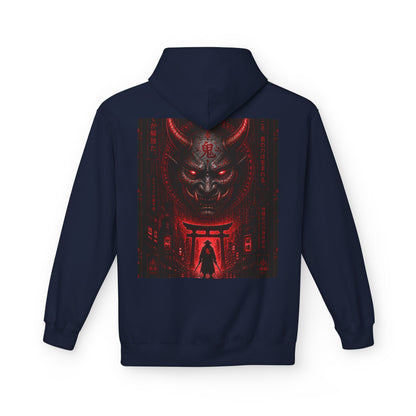 Hoodie — Red Oni Shrine Graphic Hoodie (WOVN Chest Logo)