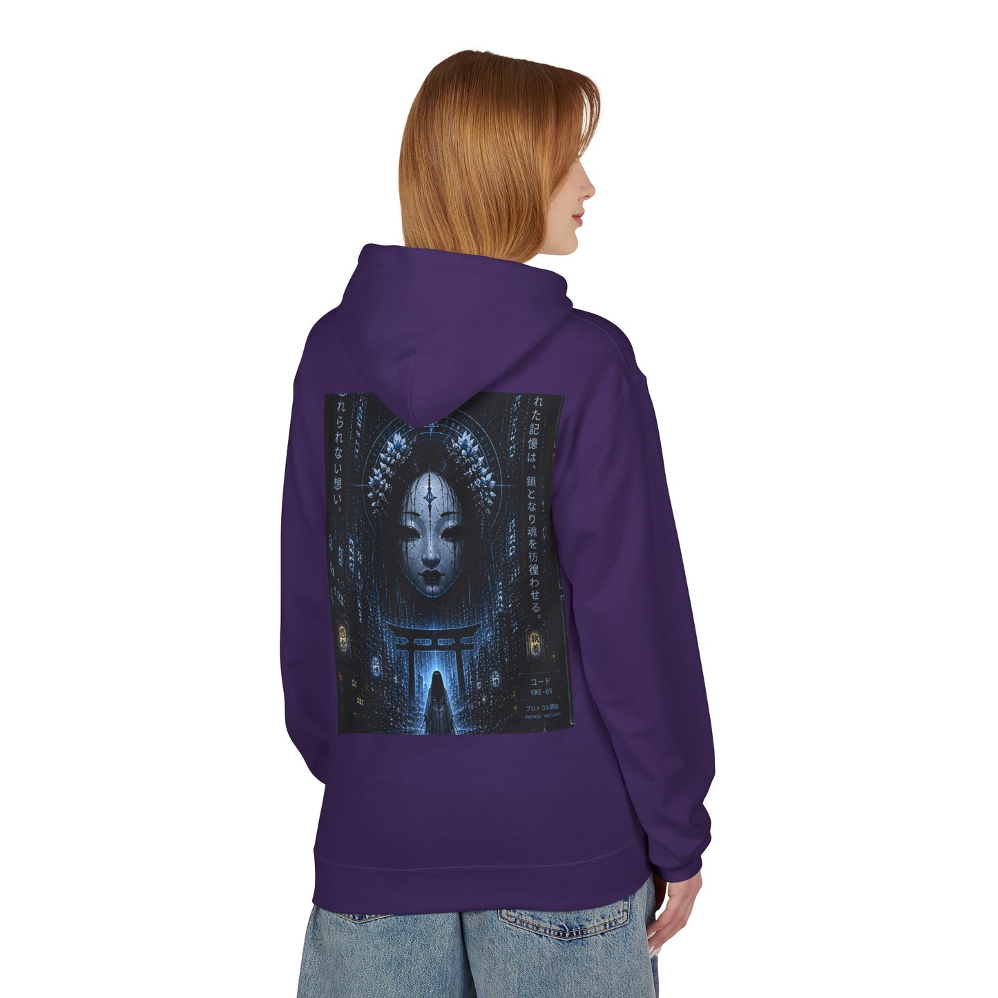 WOVN Cyber-Gothic Face Hoodie — Dark Futuristic Art Pullover