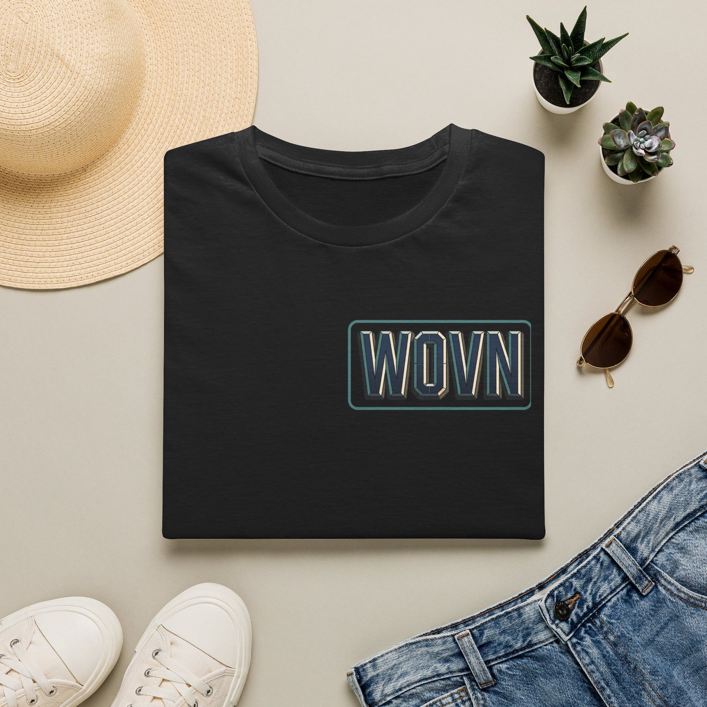WOVN Retro Patch T-Shirt — Bold Vintage Logo Tee