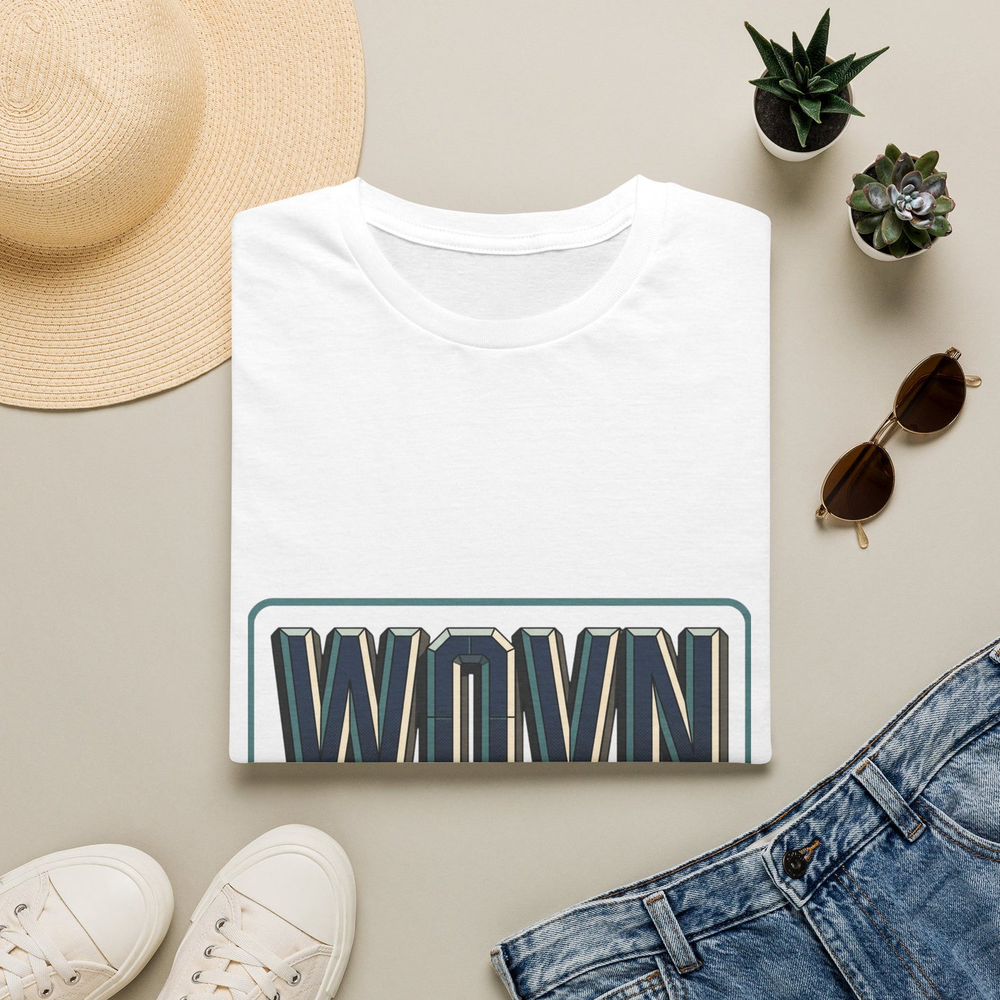 WOVN Retro Block Logo T‑Shirt — Vintage Athletic Graphic Tee