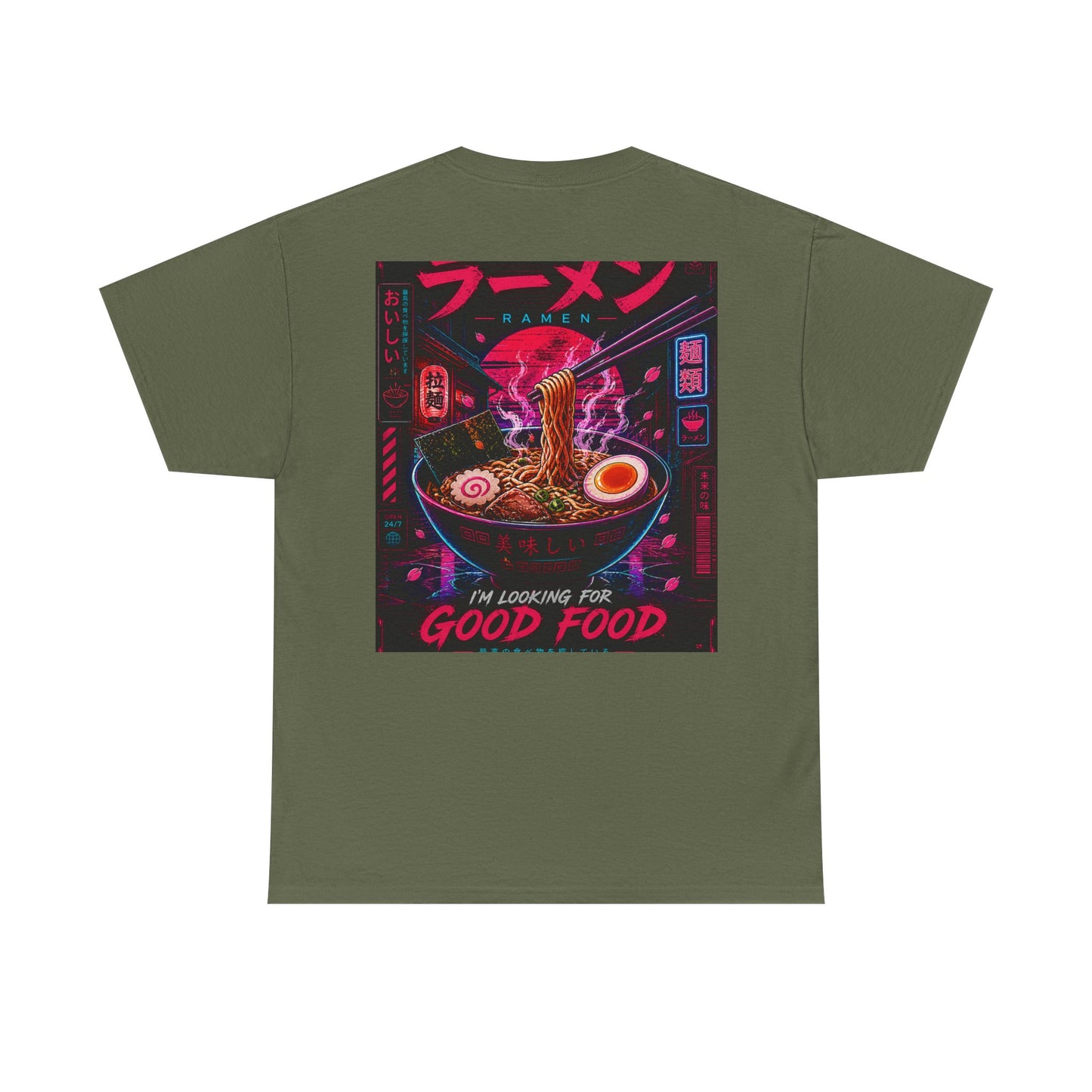 Ramen Night Graphic Tee — "I'm Looking for Good Food" Japanese Streetwear T-Shirt