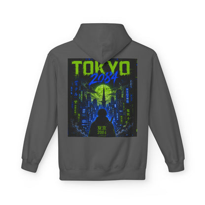 Tokyo 2084 Cyber City Hoodie — Neon Retro Futuristic Graphic