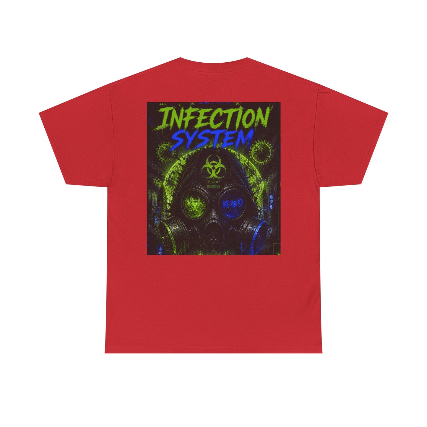 Infection System Graphic Tee — Gas Mask Biohazard Streetwear