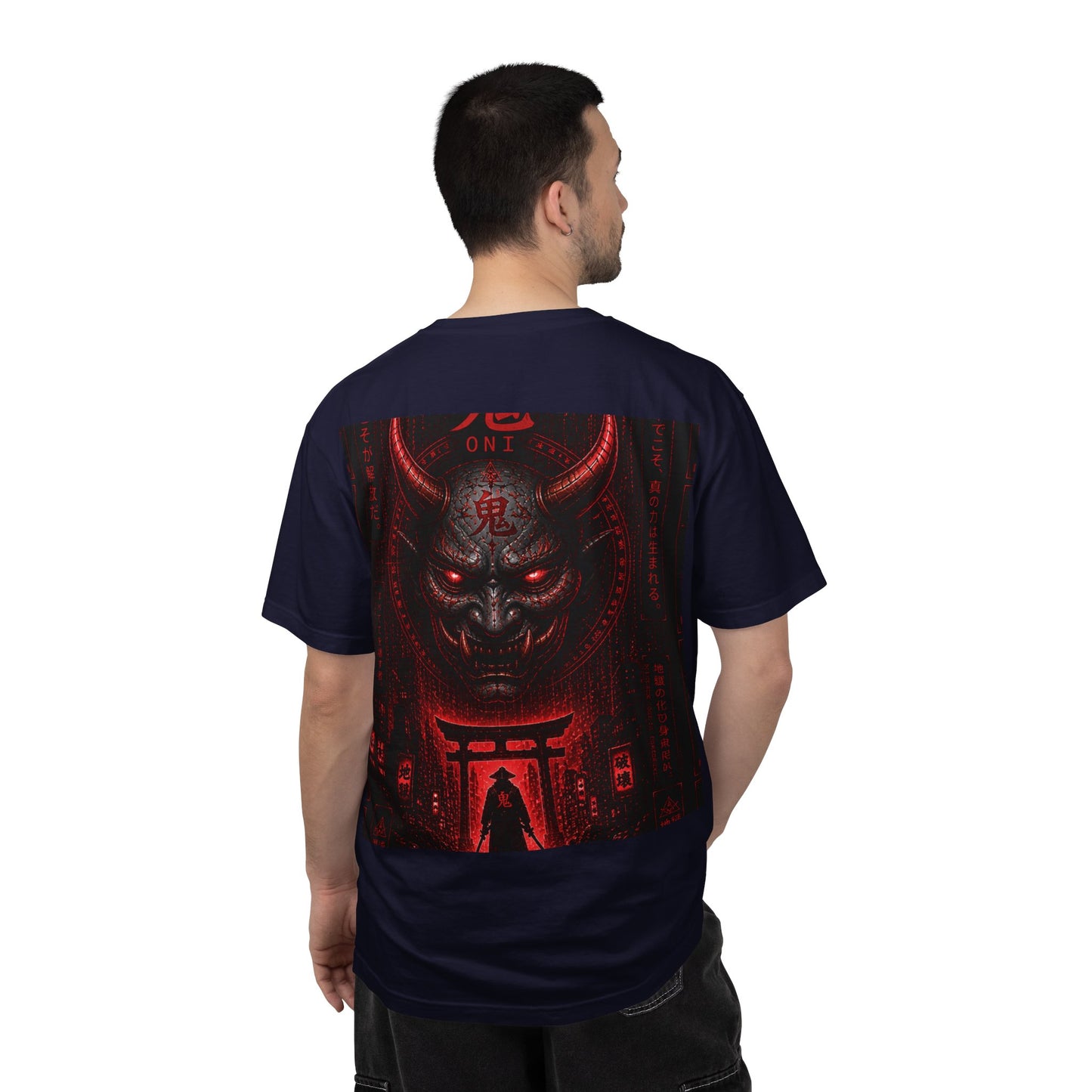 Demon Gate Graphic T-Shirt — Red Oni Samurai Back Print