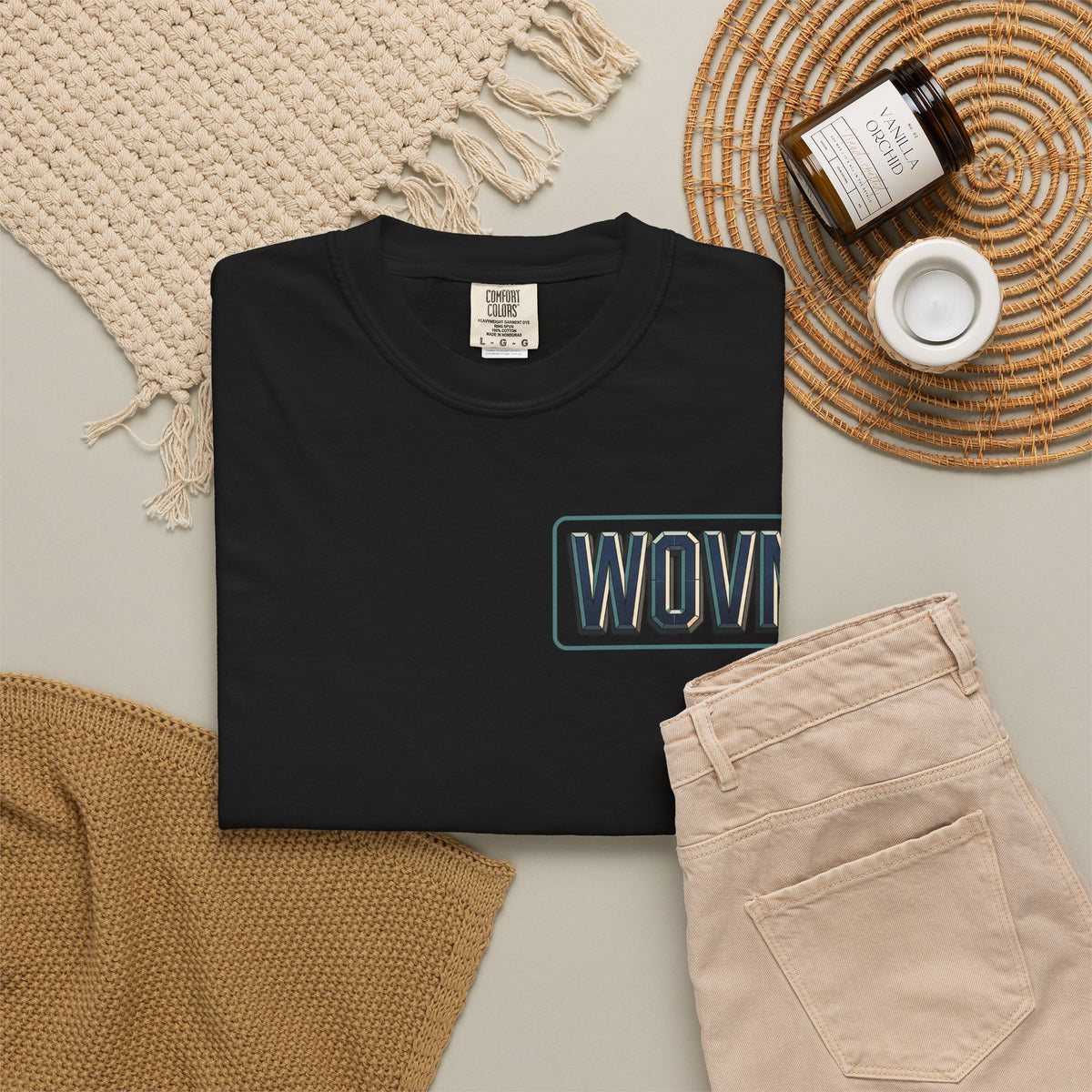 T-Shirt — 'WOVN' Tengu Cyberpunk Graphic Tee (Garment-Dyed)